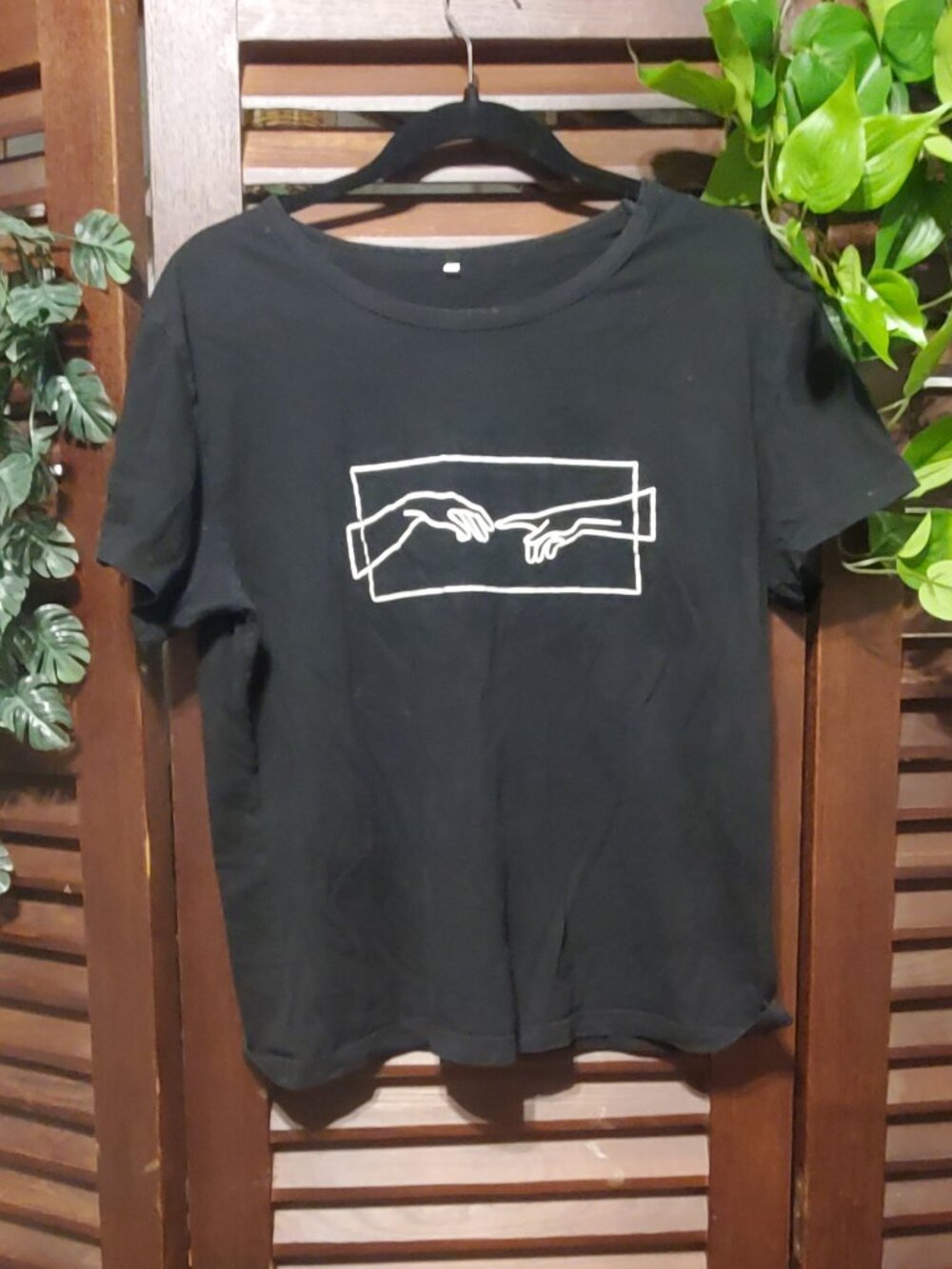 Black Creation of Adam Graphic Tee
